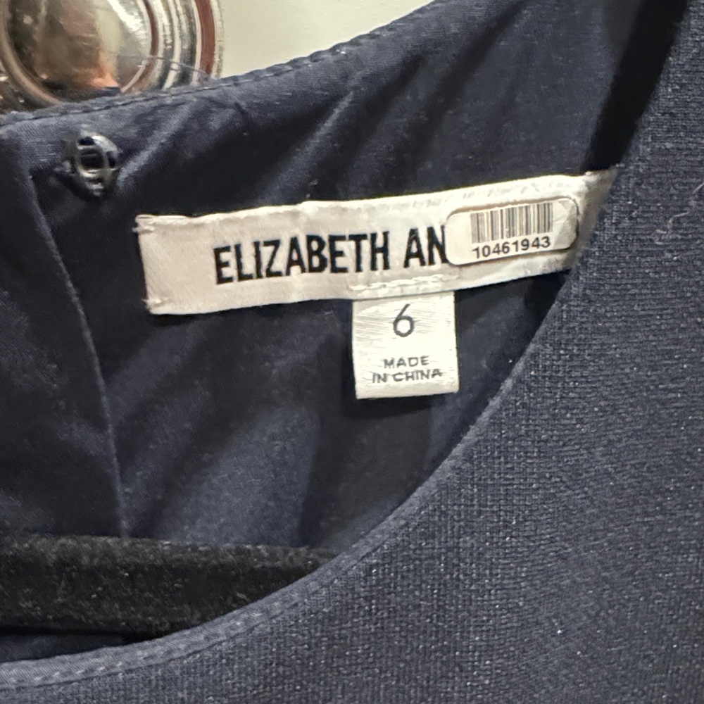 Elizabeth and James Navy Blue Marley Dress Designer Fitted Sleeveless Midi sz 6 - Picture 6 of 6
